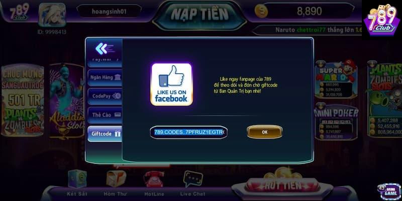 Hình thức nhận code 789club